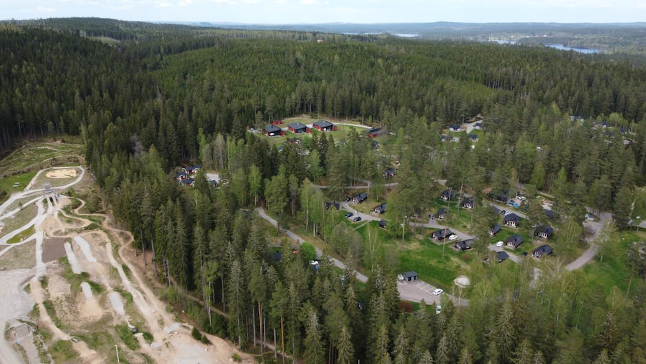 Outdoor space prepared for a local event